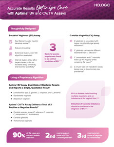 Aptima BV CV TV Clinical One Pager